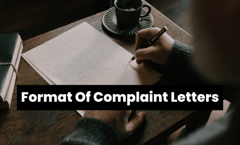 Format Of Complaint Letters